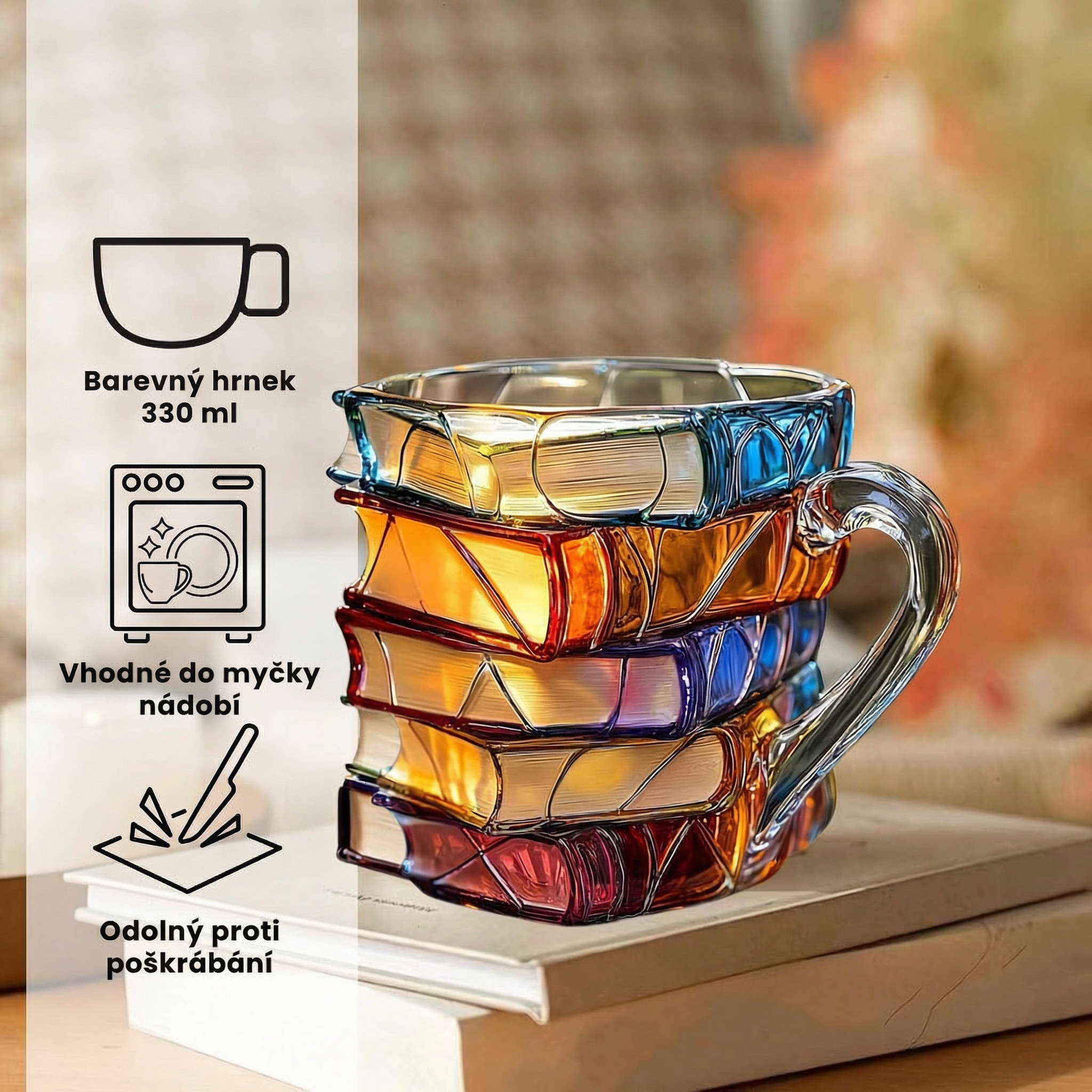 Unikátní ručně vyráběný 3D knižní hrníček pro milovníky knih